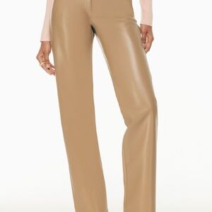 Aritzia Wilfred S Tan Faux Leather Pants